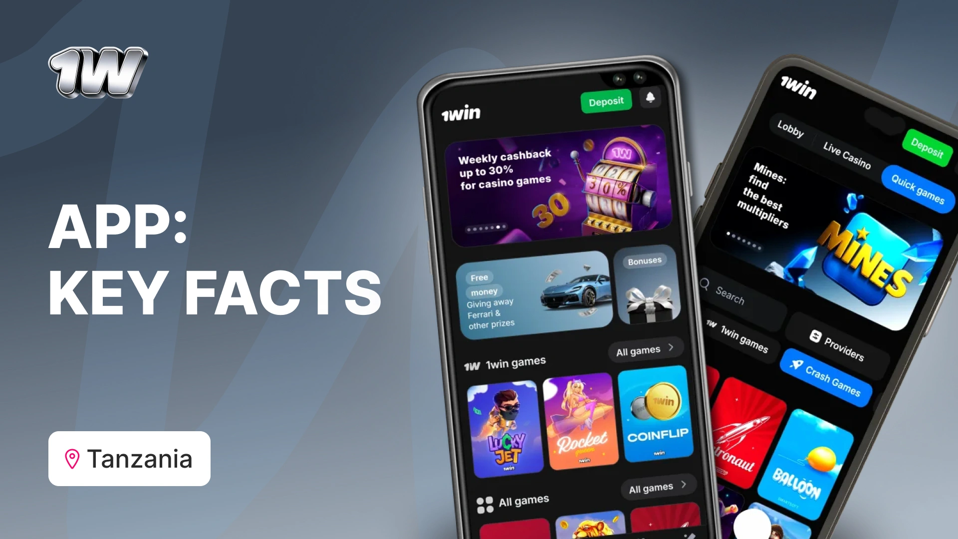 1win Bet Tanzania sports betting, football, basketball, tennis, online casino games, crash games, mobile app for Android and iOS, download and install the app on your device
