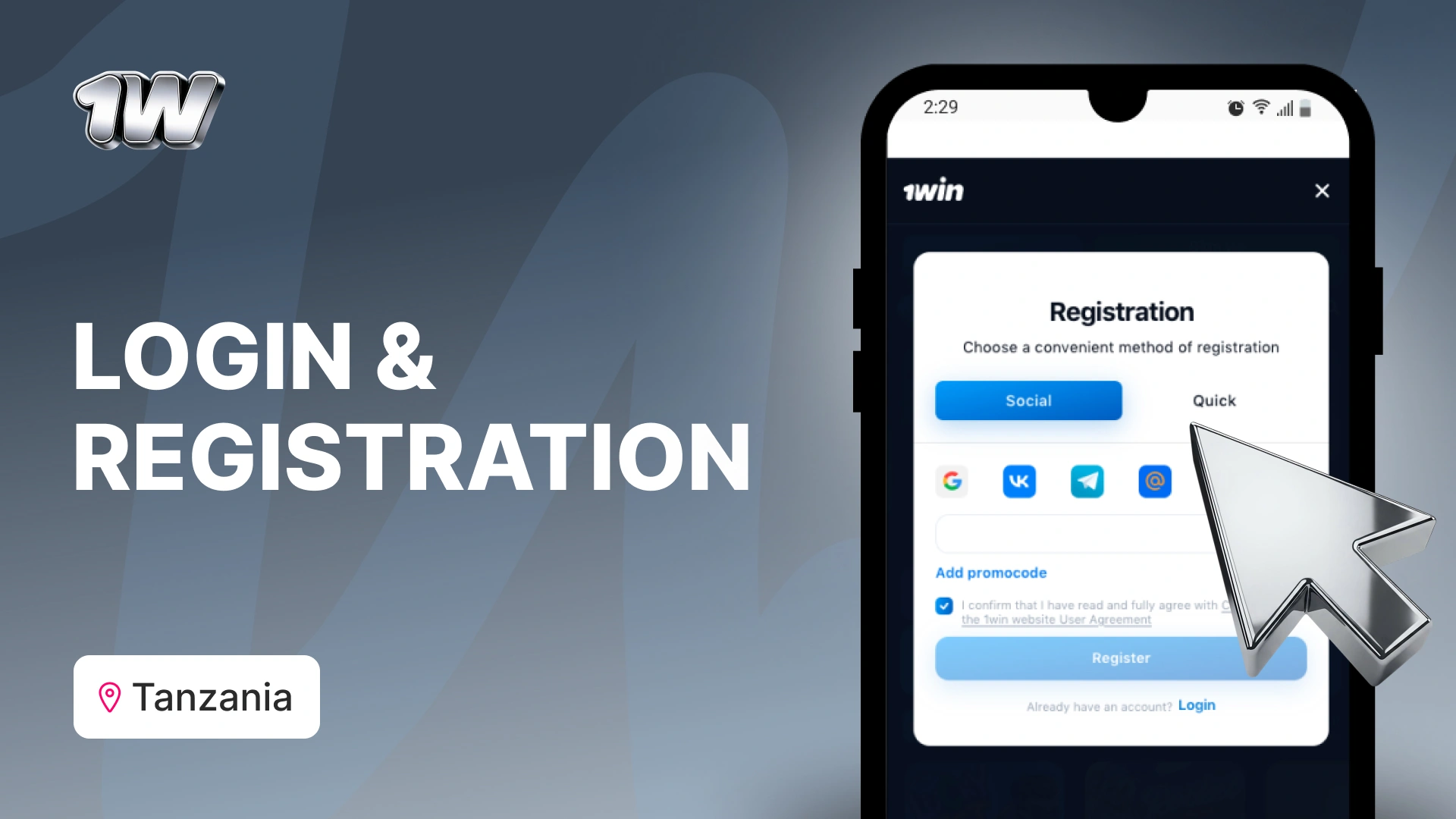 mobile app for Android and iOS on your device. Log in or create an account through the mobile app.